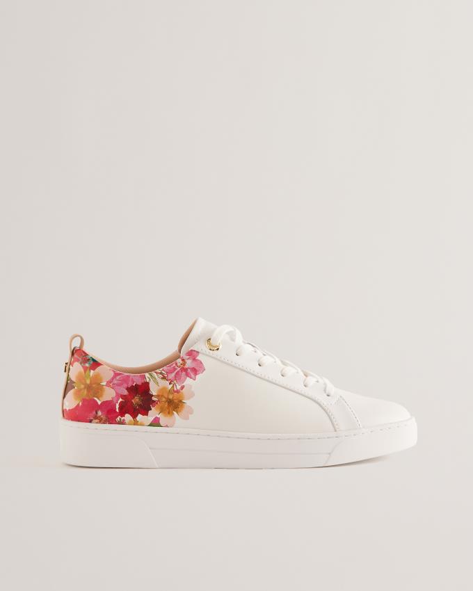 Basket Ted Baker Floral Detail Leather Blanche Femme | EPY-77356106